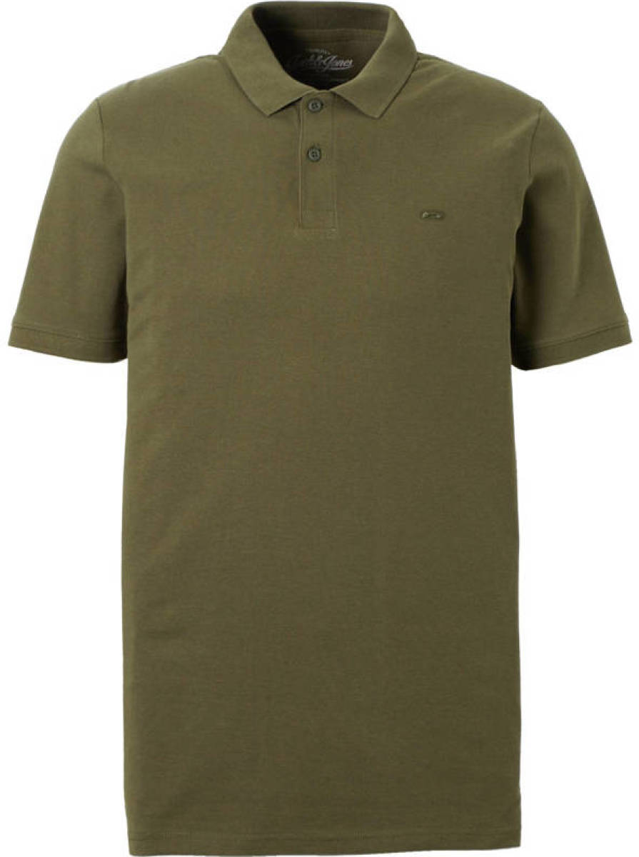 Jack & Jones ESSENTIALS Basic slim fit polo olijfgroen