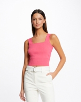 Morgan ribgebreide crop top roze