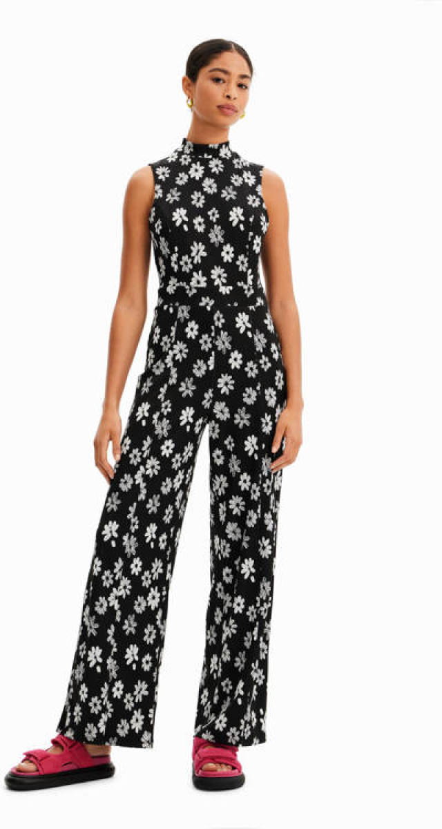 Desigual gebloemde jumpsuit zwart/wit