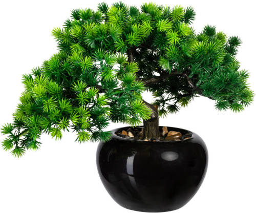 Kopu ® Kunstplant Bonsai Lariks 26 Cm Met Zwarte Pot - Bonsai Boompje