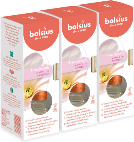 Bolsius True Scents - 3 Geurstokjes - Magnolia - 45ml
