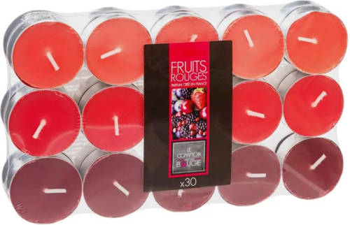 Atmosphera Geurkaars Waxine/theelichtjes - 30x Stuks - Rood Fruit - 3,5 Branduren - Geurkaarsen