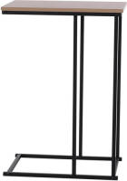 H&S Collection Bijzettafel/plantenstandaard - 1x - Zwart/bruin - Metaal - 40 X 26 X 58 Cm - Bijzettafels