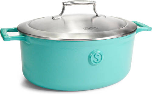 Saveur  Selects - Gietijzeren Ovale Braadpan - 30cm - Saveur Blauw