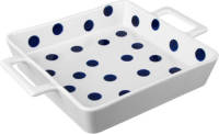 Millimi Keramische Ovenschaal - Saladeschaal - 30 X 22.5 Cm Wit Met Zwarte Stippen