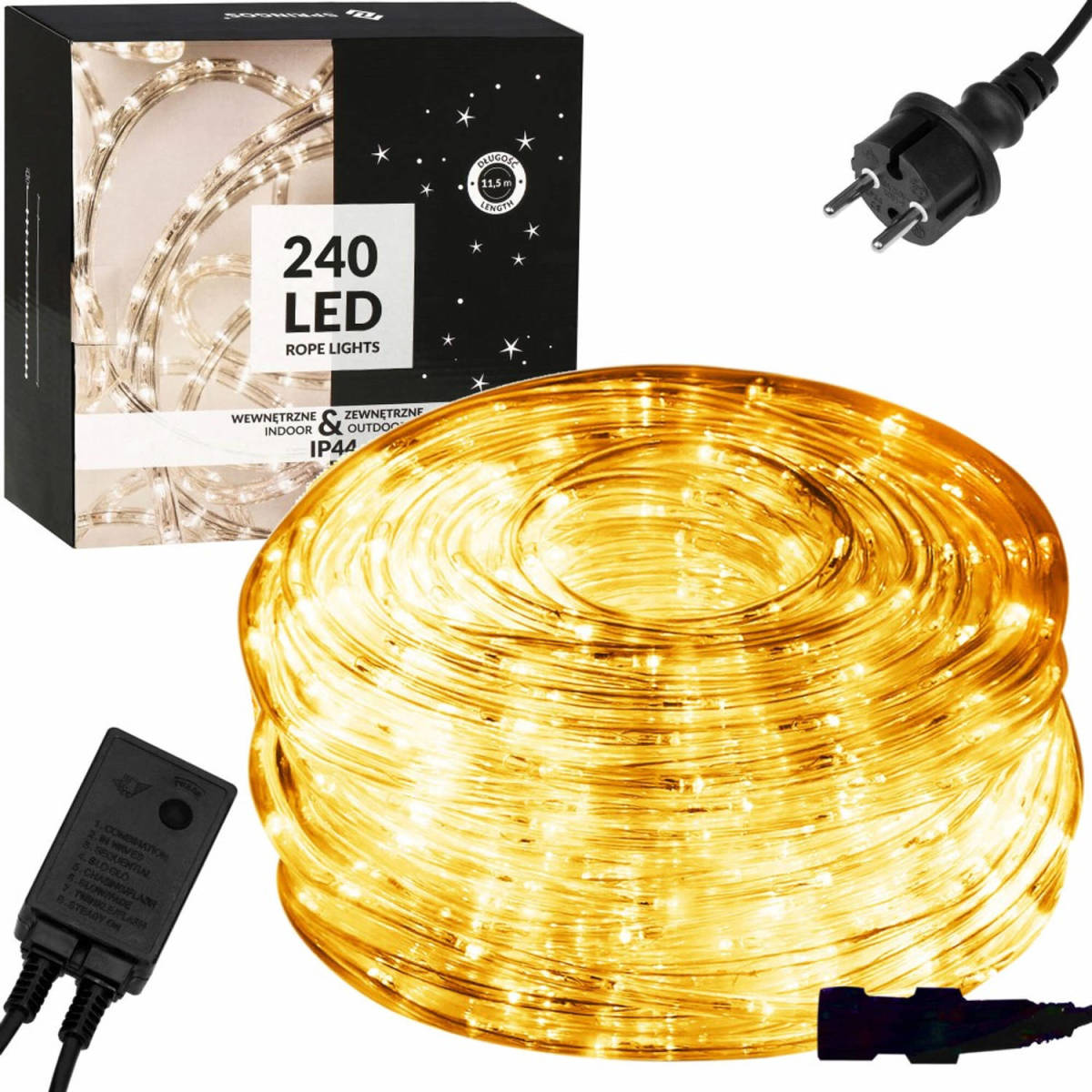 Springos Lichtslang 10 M Warm Wit 240 Led