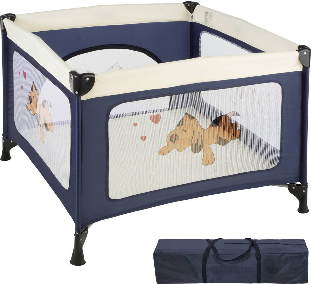 Tectake Tommy Baby Box - Opklapbaar Voor Op Reis - Blauw - 402205