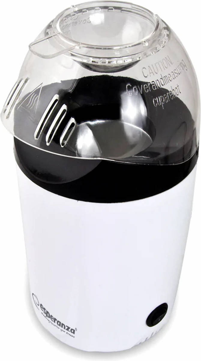 Esperanza Hetelucht Popcornmaker - Popcornmachine - Zonder Olie - Klaar In 2 Minuten - 1200w - Wit