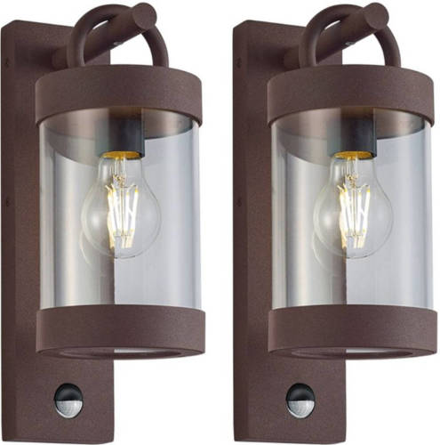 Trio Sambesi Wandlamp Met Bewegingssensor Roestkleur - 2 Stuks