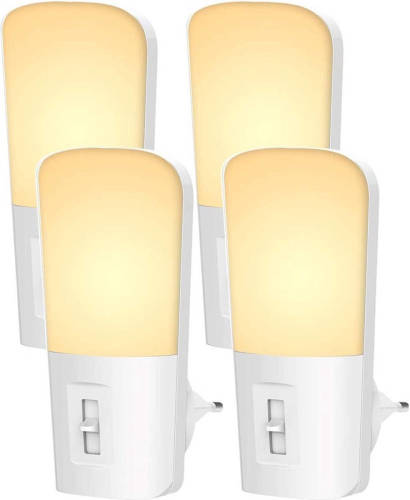 Qumax Led Nachtlampje Stopcontact 4 Stuks - Dimbare Nachtlampjes Met Sensor - Nachtlampje Babykamer - Nacht Lamp - Dag E