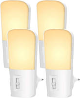 Qumax Led Nachtlampje Stopcontact 4 Stuks - Dimbare Nachtlampjes Met Sensor - Nachtlampje Babykamer - Nacht Lamp - Dag E
