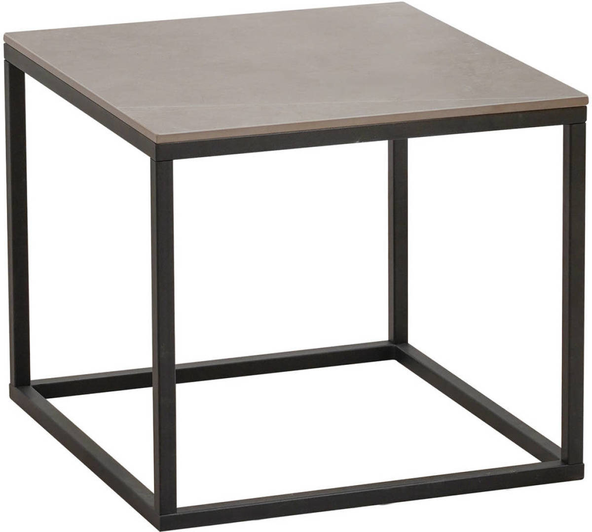 Dimehouse Industriële Bijzettafel Fien Marmerlook Grijs Vierkant