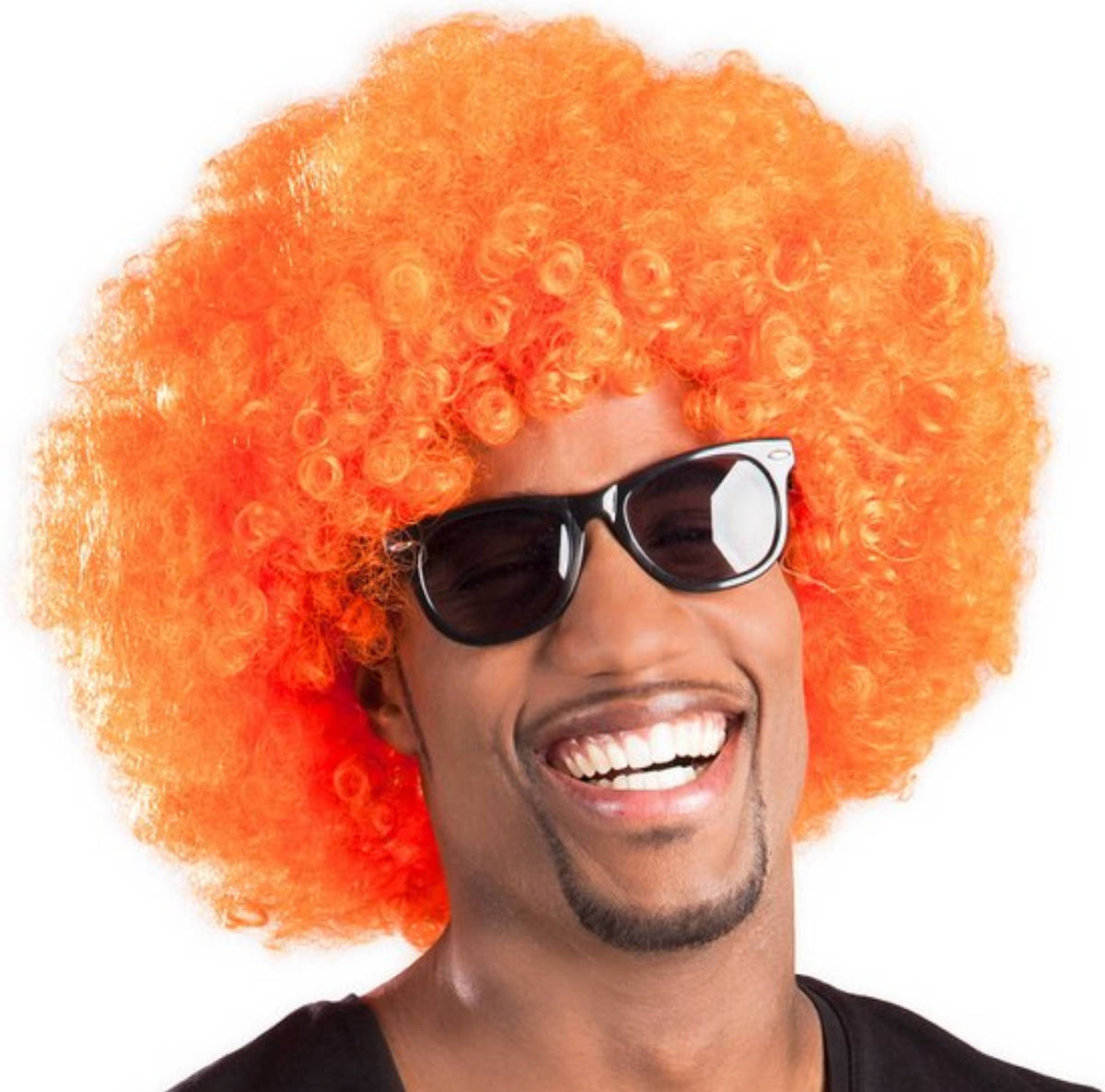 Made in Holland Oranje Pruik Afro - Maat One-size - Oranjefeest - Ek/wk Voetbal