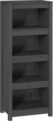 VidaXL Boekenkast 50x35x125,5 Cm Massief Grenenhout Grijs