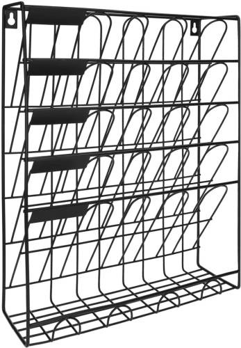 QUVIO Tijdschriftenhouder Wand Met 5 Lagen - Metaal - Zwart