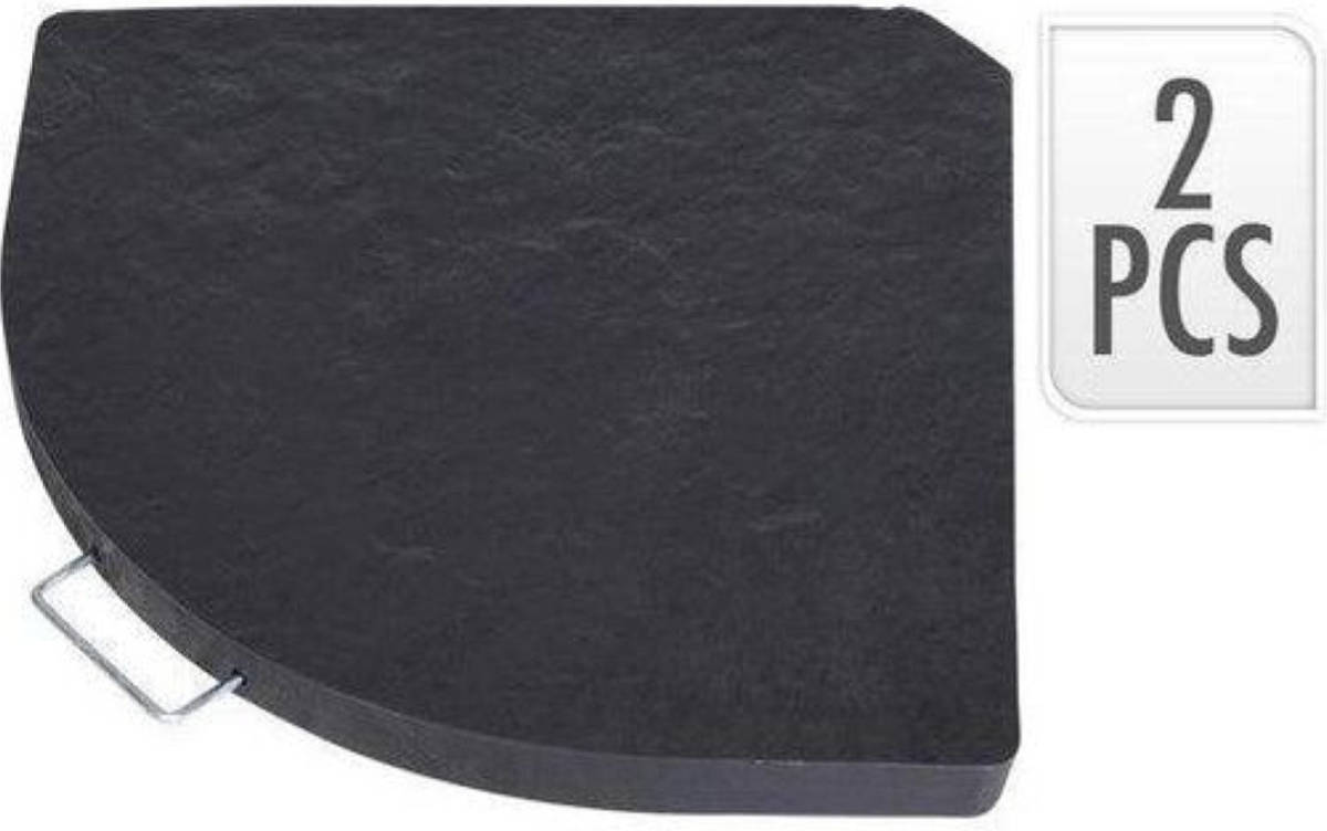Ambiance Parasolvoet - Parasolvoetgewicht - Parasolvoettegel - Polystone - 13 Kg Per Tegel - Set Van 2 Stuks