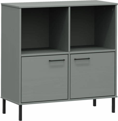 VidaXL Boekenkast Met Metalen Poten Oslo 90x35x90,5 Cm Hout Grijs