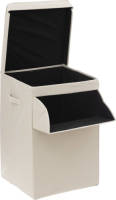 4Goodz Wasmand Stapelbaar Met Stortklep 65 Liter - Stof Creme
