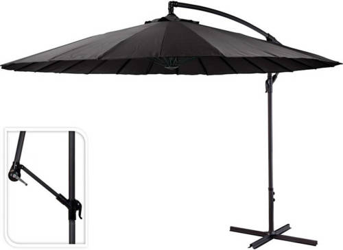 Pro Garden Zweefparasol 300cm Voor Tuin, Terras Of Balkon - Vertikaal Kantelbaar Antraciet