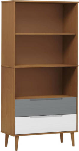 VidaXL Boekenkast Molde 85x35x170,5 Cm Massief Grenenhout Bruin