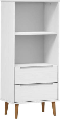 VidaXL Boekenkast Molde 60x35x133,5 Cm Massief Grenenhout Wit