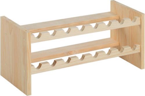 Sareva Stapelbaar Wijnrek Katea - 68 X 25 X 30 Cm - 16 Flessen - Massief Grenenhout