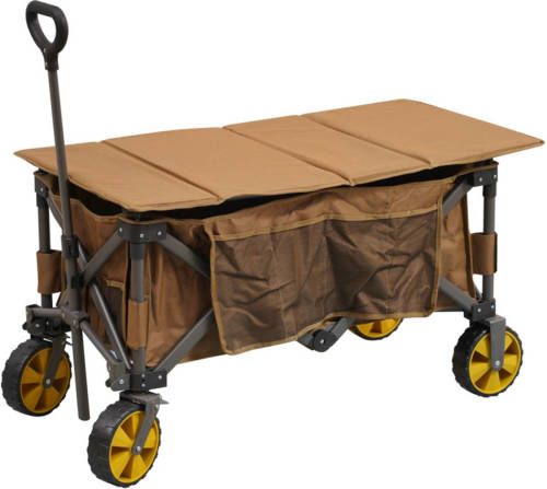 Dimehouse Inklapbare Trolley Bolderkar Bruin 90x50x55 Cm