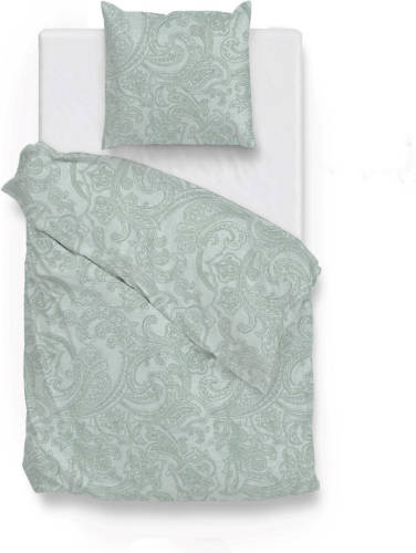 Zo Home Dekbedovertrek Katoen Paisley Di Lino Linnen Look - Mint Green 140x200/220cm