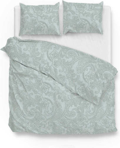 Zo Home Dekbedovertrek Katoen Paisley Di Lino Linnen Look - mint green 240x200/220cm