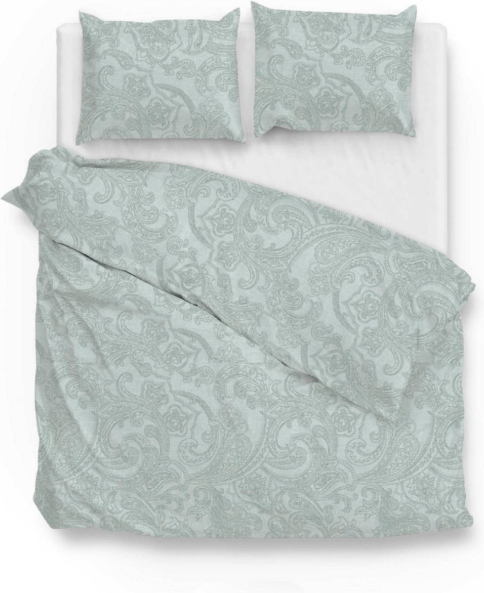 Zo Home Dekbedovertrek Katoen Paisley Di Lino Linnen Look - mint green 240x200/220cm