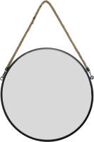 Orange85 Spiegel - Rond - Met Touw - Zwart - Spiegels - 37cm - Wandspiegel