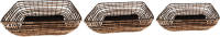 Clayre & Eef Opbergmanden Set Van 3 41x31x12 Cm Bruin Zwart Rotan Ijzer Mand Opbergmand Bruin Mand Opbergmand