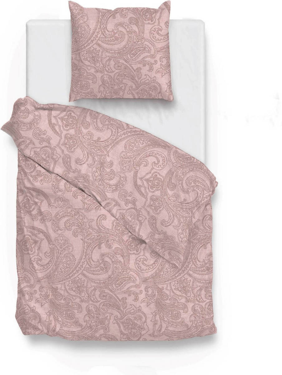 Zo Home Dekbedovertrek Katoen Paisley Di Lino Linnen Look - Shell Nude 140x200/220cm