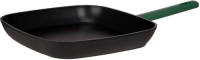Kinvara Geribbelde Grillpan Zwart Groen 28 X 28 Cm Aluminium