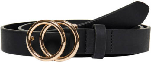Only riem met goudkleurige gesp zwart