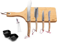 Homey's Charcuterie Luxe Borrelset - 8-delig - 4 Messen & Borrelplank