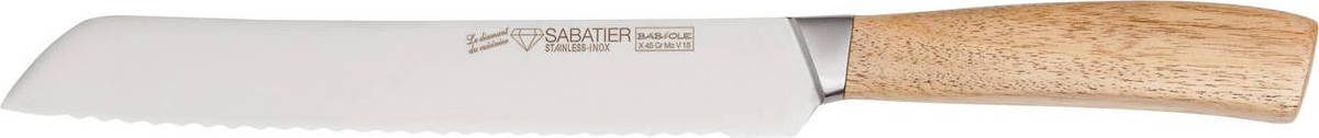 Diamant Sabatier Babiole Broodmes - 22cm - Acacia Hout - Rvs