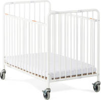 Foundations Stowaway Inklapbaar Babybedje Van Metaal Babybed In Wit Met Wieltjes