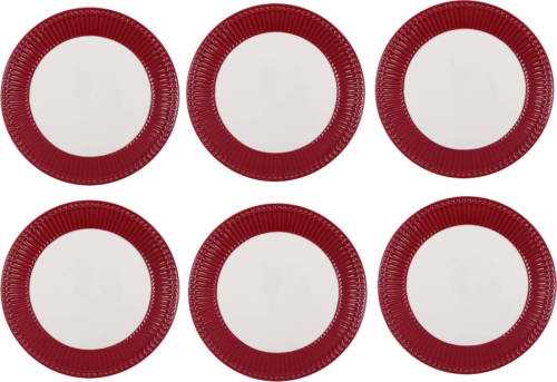 GreenGate Dinerbord Alice Claret Red (Ø 26.5 Cm) - Set Van 6 Stuks