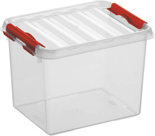 Sunware - Q-line Opbergbox 3l Transparant Rood - 20 X 15 X 14,3 Cm