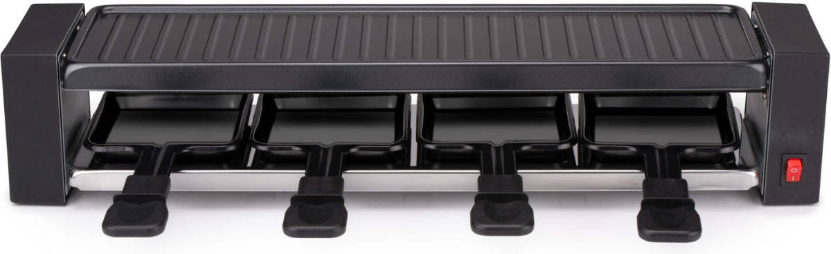 Alpina Raclette Gourmet Set - 800 W - Raclette En Grill - Anti-aanbaklaag - Rvs - Makkelijk Meenemen - Zwart
