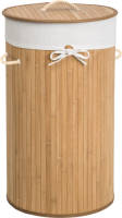 Tectake Wasmand Incl. Waszak - Bamboe - 57 L - Rond - Naturel