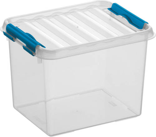 Sunware - Q-line Opbergbox 3l Transparant Blauw - 20 X 15 X 14,3 Cm