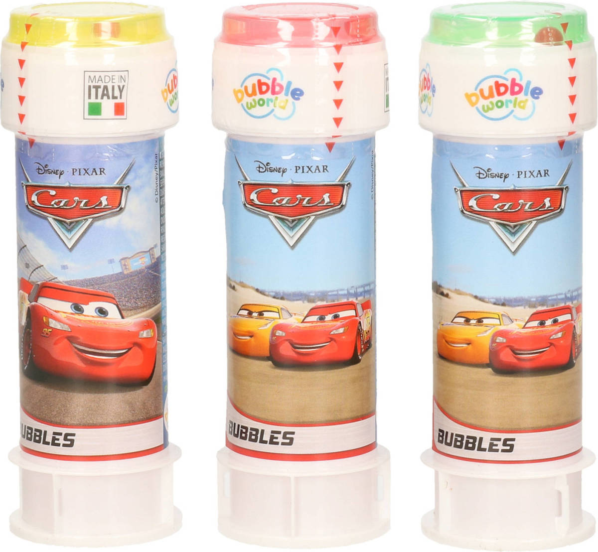 3x Disney Cars Bellenblaas Flesjes Met Bal Spelletje In Dop 60 Ml Voor Kinderen - Bellenblaas