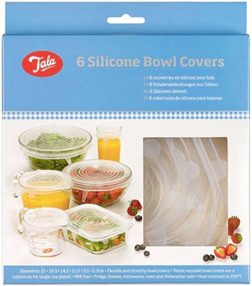 Tala - Schaal Covers, Set Van 6 Stuks, Siliconen, Transparant - Tala