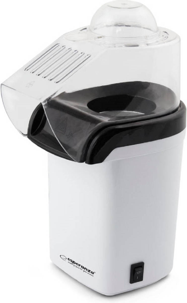 Esperanza Ekp005w Popcornmaker - Hetelucht Popcorn Machine Zonder Olie - 1200 Watt - 27 Cm