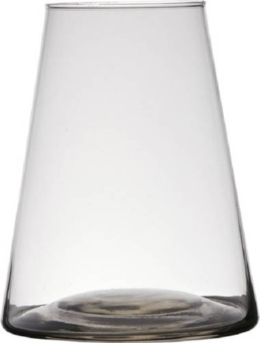 Hakbijl Glass Transparante Home-basics Vaas/vazen Van Glas 24 X 17 Cm Donna - Vazen