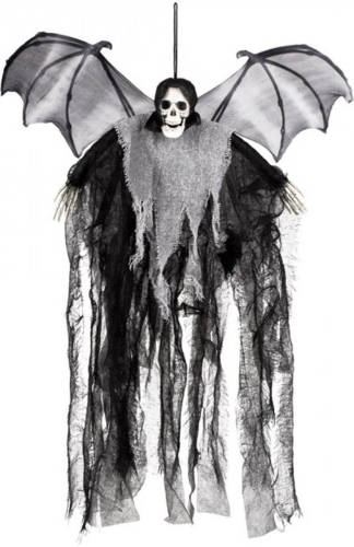 Boland Halloween Horror Hangdecoratie Spook/geest/skelet Pop Met Vleermuis Vleugels 60 Cm - Halloween Poppen