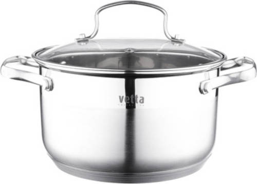 Vetta - Rvs Kookpan 3.5lmet Glazen Deksel