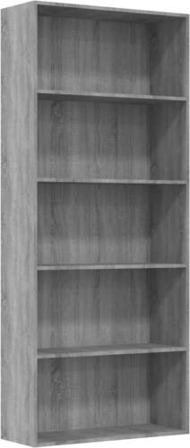 VidaXL Boekenkast 80x30x189 Cm Bewerkt Hout Grijs Sonoma Eikenkleurig